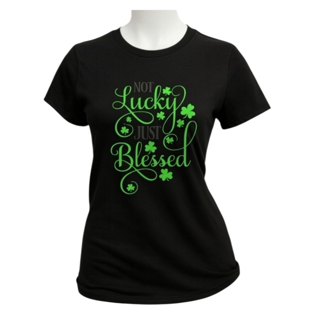 Not Lucky Just Blessed St Patricks Day Hand Crafted Unisex T-Shirt  - NWT